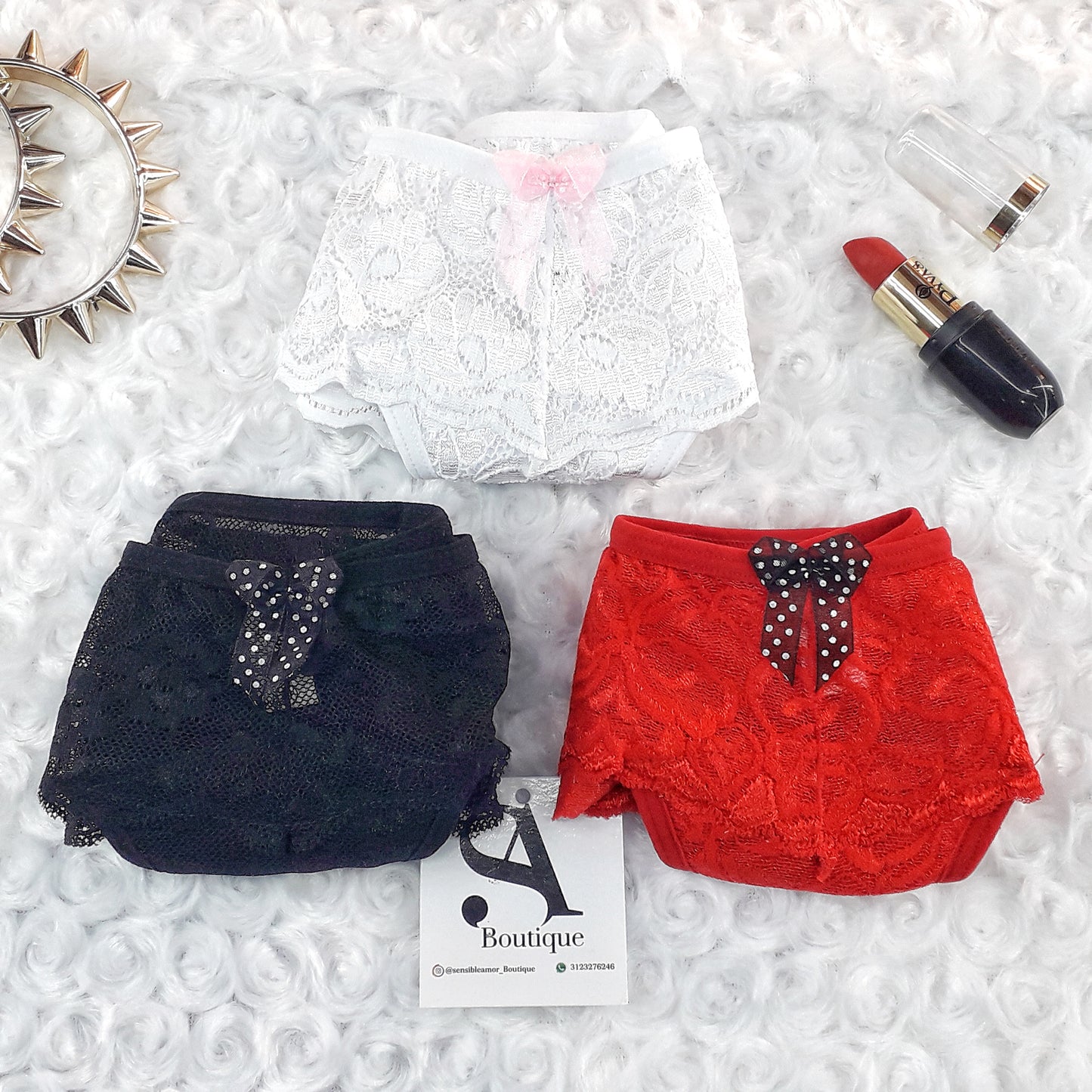 Set x3. Tangas Encaje