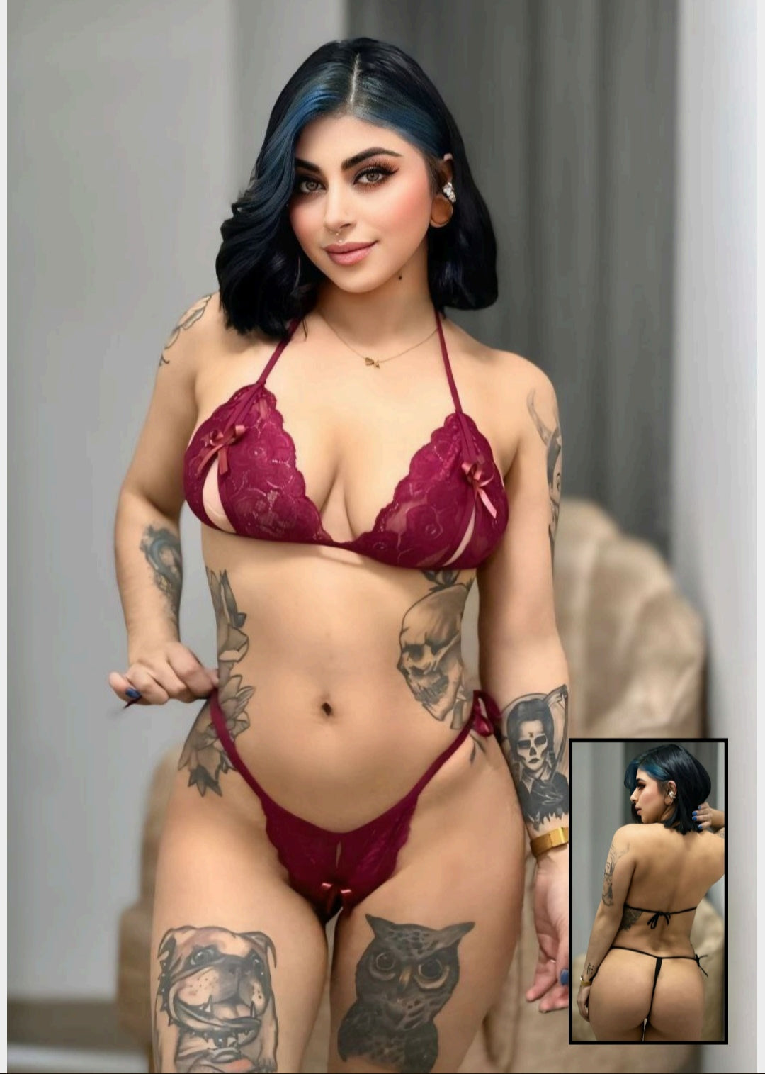 Conjunto Mariposa en Encaje Ajustable