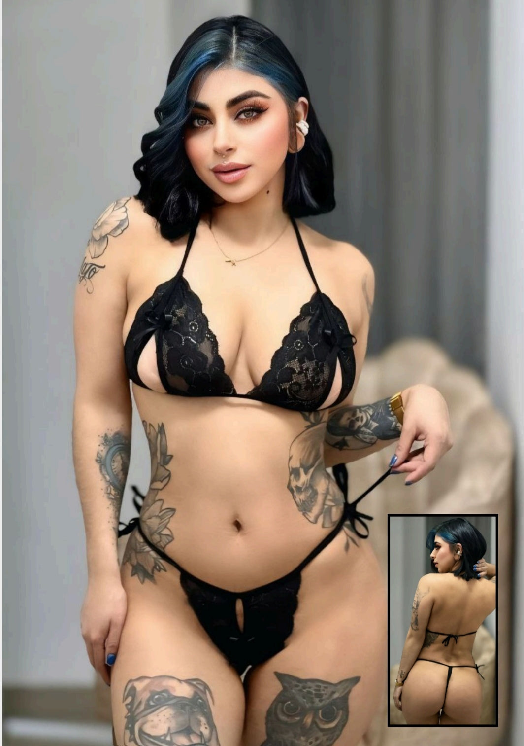 Conjunto Mariposa en Encaje Ajustable